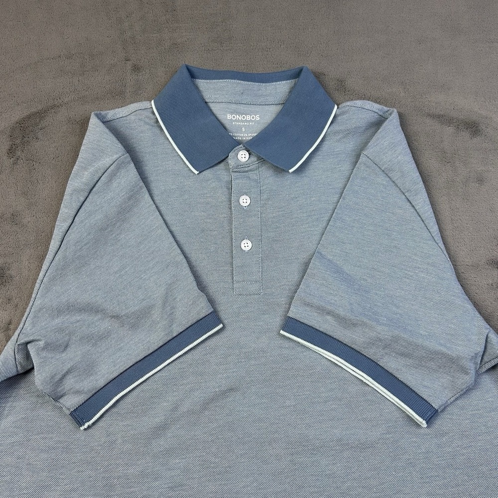 Bonobos Mens Polo Shirt Size Small Blue Short‎ Sleeve Standard Fit Casual NEW